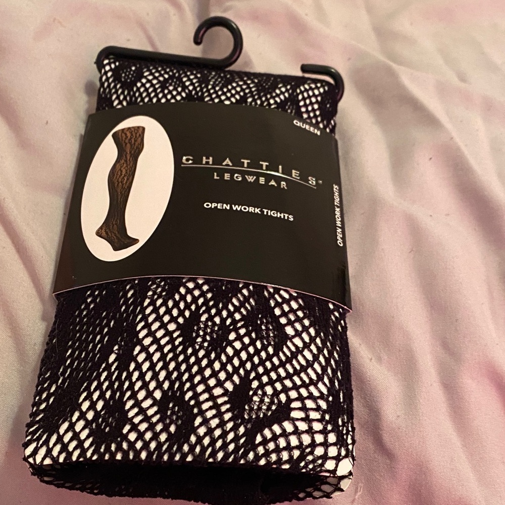 Chatties Black Open Work Tights